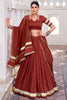 Awesome Rust Orange Zari Weaving Chanderi Silk Lehenga Choli With Dupatta