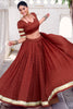 Awesome Rust Orange Zari Weaving Chanderi Silk Lehenga Choli With Dupatta