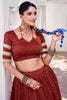 Awesome Rust Orange Zari Weaving Chanderi Silk Lehenga Choli With Dupatta