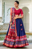 Magnetic Blue Patola Printed Silk Onam Special Lehenga Choli