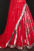 Fabulous Red Sequins Georgette Wedding Lehenga Choli With Dupatta
