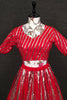 Fabulous Red Sequins Georgette Wedding Lehenga Choli With Dupatta