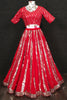Fabulous Red Sequins Georgette Wedding Lehenga Choli With Dupatta
