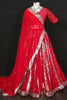 Fabulous Red Sequins Georgette Wedding Lehenga Choli With Dupatta