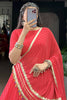Gorgeous Red Badhani Printed Georgette Lehenga Choli With Dupatta