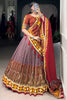 Dazzling Dusty Pink Kashmiri Printed Silk Lehenga Choli With Dupatta