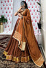 Adorable Brown Chanderi Navratri Special Lehenga Choli With Dupatta