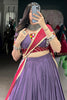 Pleasant Mauve Rayon Navratri Wear Lehenga Choli With Dupatta