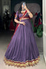 Pleasant Mauve Rayon Navratri Wear Lehenga Choli With Dupatta