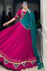 Fabulous Pink Gamthi Work Rayon Navratri Lehenga Choli With Dupatta