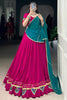 Fabulous Pink Gamthi Work Rayon Navratri Lehenga Choli With Dupatta