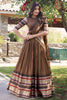 Dazzling Brown Zari Weaving Chanderi Festival Wear Lehenga Choli