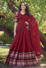 Spectacular Red Zari Weaving Chanderi Traditional Lehenga Choli
