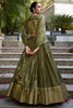 Lovable Mehendi Green Zari Weaving Silk Mehendi Wear Lehenga Choli