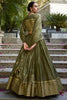 Lovable Mehendi Green Zari Weaving Silk Mehendi Wear Lehenga Choli