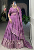 Glorious Purple Zari Weaving Silk Traditional Lehenga Choli With dupatta
