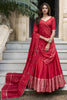 Delightful Red Zari Weaving Chanderi Silk Wedding Wear Lehenga Choli