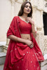 Delightful Red Zari Weaving Chanderi Silk Wedding Wear Lehenga Choli