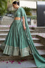 Stunning Sea Green Zari Weaving Chanderi Silk Event Wear Lehenga Choli