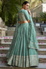 Stunning Sea Green Zari Weaving Chanderi Silk Event Wear Lehenga Choli