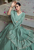 Stunning Sea Green Zari Weaving Chanderi Silk Event Wear Lehenga Choli