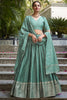 Stunning Sea Green Zari Weaving Chanderi Silk Event Wear Lehenga Choli