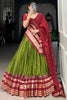 Beautiful Green Zari Weaving Chanderi Event Wear Lehenga Choli