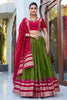 Gorgeous Green Zari Weaving Chanderi Festival Wear Lehenga Choli