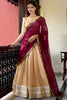 Surprising Cream Zari Weaving Silk Function Wear Lehenga Choli