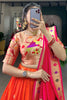 Outstanding Orange Jacquard Silk Zari Weaving Traditional Lehenga Choli