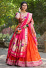 Impressive Orange Weaving Jacquard Silk Paithani Lehenga Choli