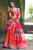 Impressive Orange Weaving Jacquard Silk Paithani Lehenga Choli