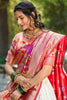 Outstanding White Zari Weaving Jacquard Silk Lehenga Choli