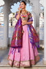 Adorable Light Pink Zari Weaving Silk Festival Wear Lehenga Choli