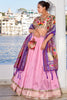 Adorable Light Pink Zari Weaving Silk Festival Wear Lehenga Choli