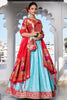 Gorgeous Sky-Blue Zari Weaving Silk Paithani Lehenga Choli