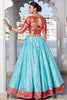 Gorgeous Sky-Blue Zari Weaving Silk Paithani Lehenga Choli