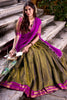 Wonderful Olive Green Weaving Kanchipuram Silk Onam Wear Half Saree Lehenga