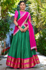 Dazzling Green Zari Weaving Art Silk Half Saree Lehenga