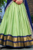 Cherished Pista Green Zari Weaving Art Silk Half Saree Lehenga