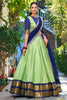 Cherished Pista Green Zari Weaving Art Silk Half Saree Lehenga