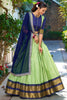 Cherished Pista Green Zari Weaving Art Silk Half Saree Lehenga