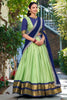 Cherished Pista Green Zari Weaving Art Silk Half Saree Lehenga