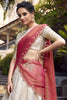 Delightful Off-White Zari Weaving Jacquard Traditional Lehenga Choli