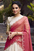 Delightful Off-White Zari Weaving Jacquard Traditional Lehenga Choli