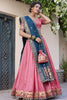 Magnificent Light Pink Zari Weaving Silk Lehenga Choli With Dupatta