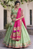 Wonderful Pista Green Zari Weaving Silk Festival Wear Lehenga Choli