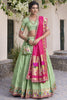 Wonderful Pista Green Zari Weaving Silk Festival Wear Lehenga Choli