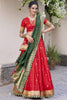 Marvelous Red Zari Weaving Silk Traditional Lehenga Choli With Dupatta