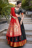 Fabulous Black Zari Weaving Jacquard Event Wear Lehenga Choli